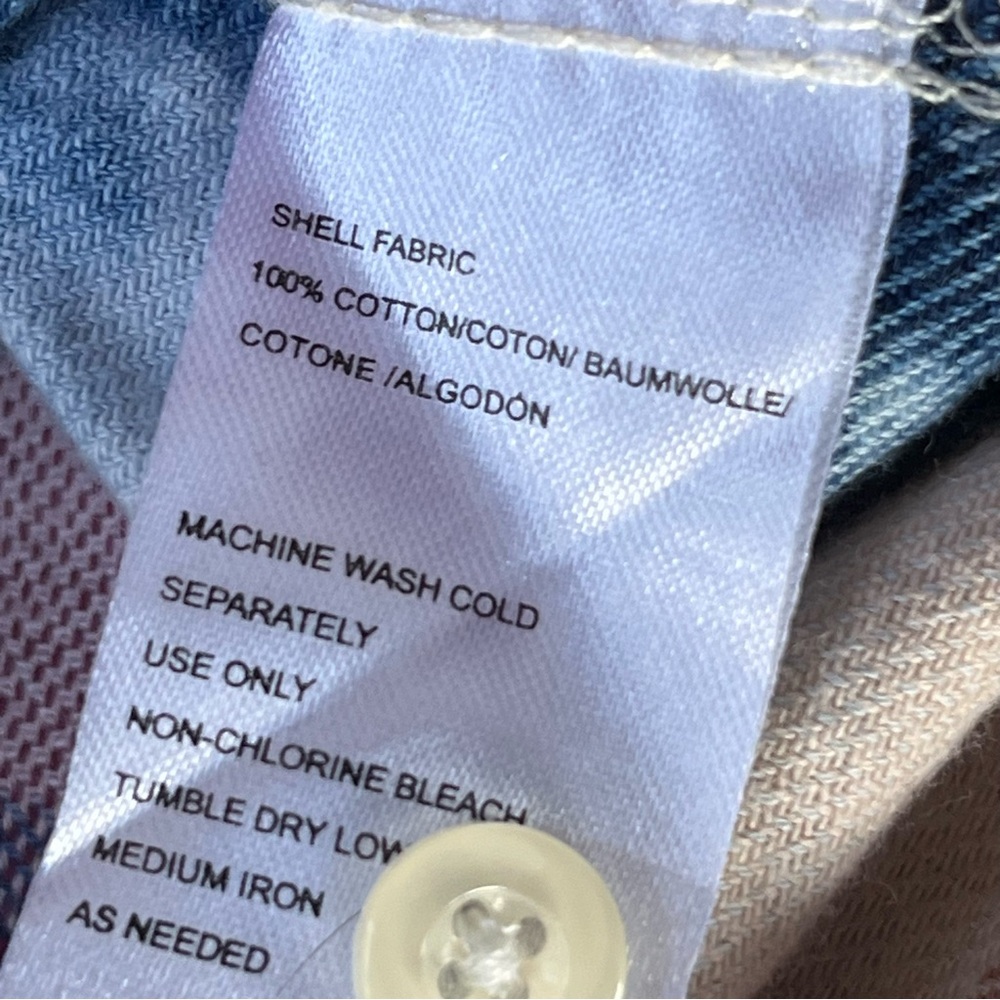 Isabella Sinclair Bleached Plaid Split Neck 1/4 B… - image 7